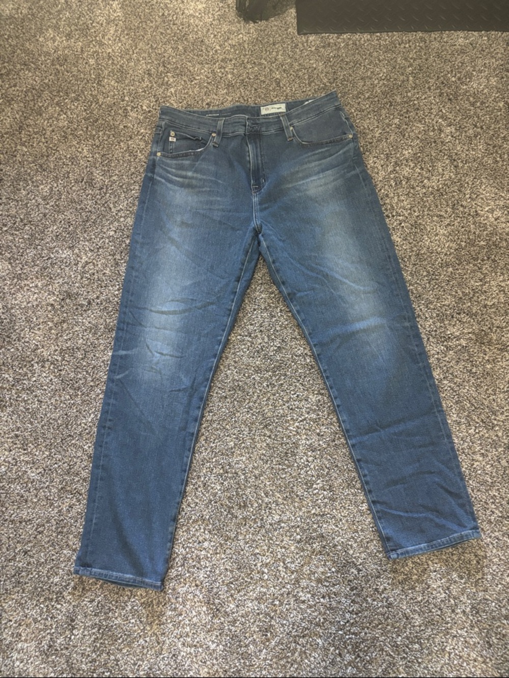 Ag Adriano Goldschmied Women's Cropped Straight-Leg Jeans in Blue Wash